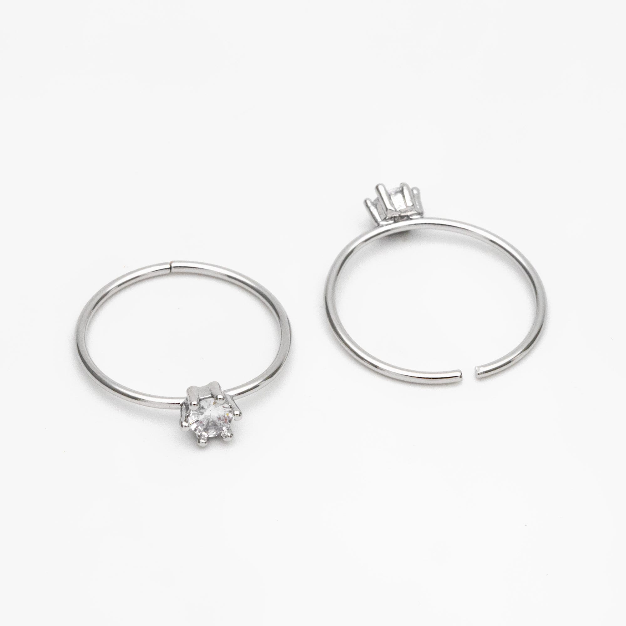 4pcs CZ Pave Gold/ Silver Minimalist Ring, Dainty Ring, Thin Ring, Weeding Ring (#JZ-014-A)